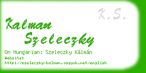 kalman szeleczky business card