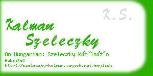 kalman szeleczky business card